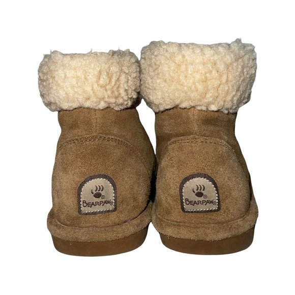 BearPaw Marie Brown Leather Suede Wool Sheepskin Girl's 3 - Picture 8 of 11